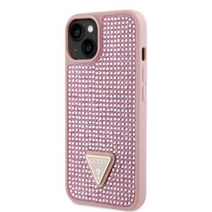 Guess Rhinestones Triangle Metal Logo Kryt pro iPhone 14 Pink GUHCP14SHDGTPP