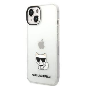Karl Lagerfeld Choupette Logo Zadní Kryt pro iPhone 14 Plus Transparent KLHCP14MCTTR