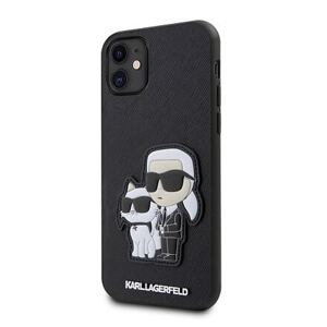 Karl Lagerfeld PU Saffiano Karl and Choupette NFT Zadní Kryt pro iPhone 11 Black KLHCN61SANKCPK