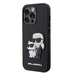 Karl Lagerfeld PU Saffiano Karl and Choupette NFT Zadní Kryt pro iPhone 13 Pro Black KLHCP13LSANKCPK