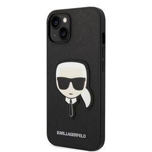 Karl Lagerfeld PU Saffiano Karl Head Zadní Kryt pro iPhone 14 Black KLHCP14SSAPKHK