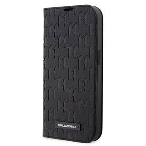 Karl Lagerfeld PU Saffiano Monogram Book Pouzdro pro iPhone 14 Pro Max Black KLBKP14XSAKLHPK