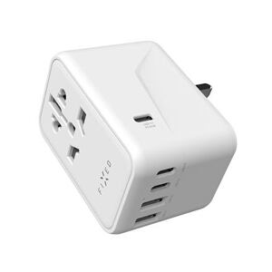 FIXED Voyager World Adapter, 3xUSB-C/2xUSB, GaN, 65W, white FIXCT65-3C2A-WH