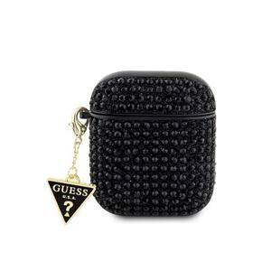 Guess Rhinestones Triangle Metal Logo Pouzdro pro AirPods 1/2 Black GUA2HDGTPK