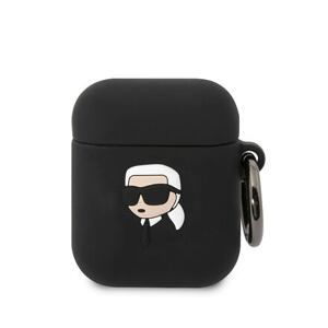 Karl Lagerfeld 3D Logo NFT Karl Head Silikonové Pouzdro pro Airpods 1/2 Black KLA2RUNIKK