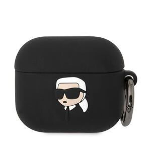 Karl Lagerfeld 3D Logo NFT Karl Head Silikonové Pouzdro pro Airpods 3 Black KLA3RUNIKK