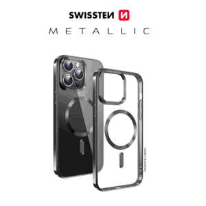 SWISSTEN CLEAR JELLY MagStick METALLIC FOR IPHONE 15 PRO MAX BLACK 36500115