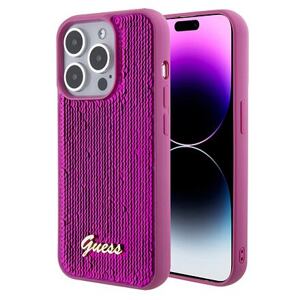 Guess Sequin Script Logo Zadní Kryt pro iPhone 15 Magenta GUHCP15SPSFDGSF