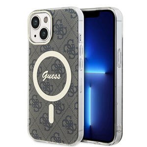 Guess IML 4G MagSafe Zadní Kryt pro iPhone 15 Brown GUHMP15SH4STW