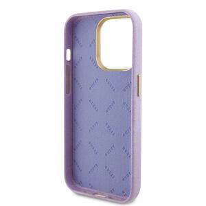 Guess PU Glitter Full Wrapped Zadní Kryt pro iPhone 15 Pro Lilac GUHCP15LPGMCSL