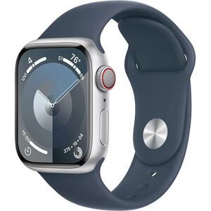 Apple Watch Series 9 GPS+Cellular 41mm M/L barva Silver Aluminum Case / Storm Blue Sport Band MRHW3QC/A