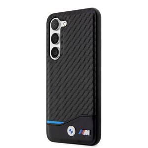 BMW M PU Carbon Blue Line Zadní Kryt pro Samsung Galaxy S23 Black BMHCS23S22NBCK