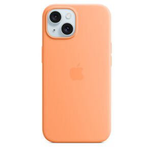 iPhone 15+ Silicone Case with MS - Orange Sorbet MT173ZM/A