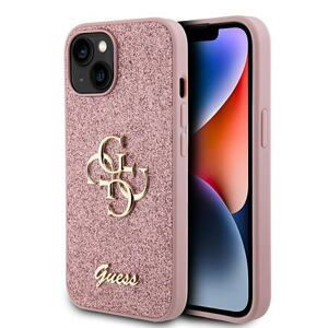 Guess PU Fixed Glitter 4G Metal Logo Zadní Kryt pro iPhone 13 Pink GUHCP13MHG4SGP