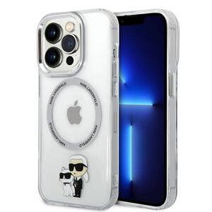 Karl Lagerfeld IML Karl and Choupette NFT MagSafe Zadní Kryt pro iPhone 15 Pro Transparent KLHMP15LHNKCIT