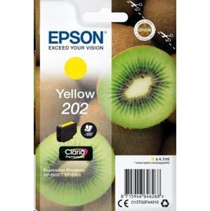 EPSON ink Yellow 202 Premium - singlepack, 4,1ml, 300s, standard C13T02F44010