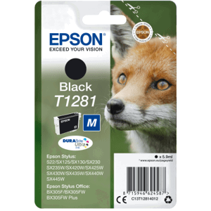 Epson Singlepack Black T1281 DURABrite Ultra Ink C13T12814012