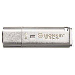 Kingston IronKey Locker+ 50/16GB/145MBps/USB 3.1/USB-A/Stříbrná IKLP50/16GB