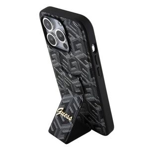 Guess PU Grip Stand G Cube Zadní Kryt pro iPhone 15 Pro Max Black GUHCP15XPGSGCSK