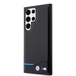 BMW M PU Carbon Blue Line Zadní Kryt pro Samsung Galaxy S23 Ultra Black BMHCS23L22NBCK