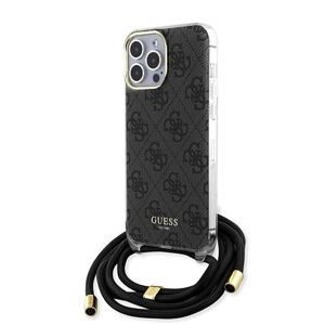 Guess IML 4G Printed Crossbody Zadní Kryt pro iPhone 15 Pro Max Black GUHCP15XHC4SEK