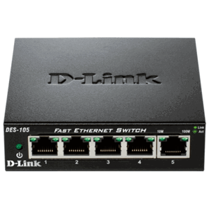 D-Link DES-105 kovový 5-port 10/100 Desktop Switch imcopex_doprodej