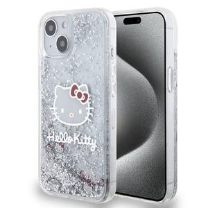 Hello Kitty Liquid Glitter Electroplating Head Logo Zadní Kryt pro iPhone 13 Transparent HKHCP13MLIKHET