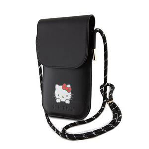 Hello Kitty PU Leather Daydreaming Logo Taška na Telefon Black HKOWBSKCDKK