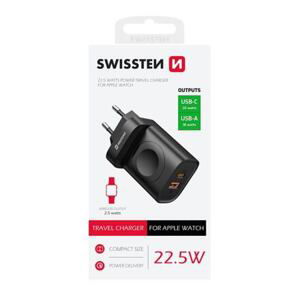 SWISSTEN TRAVEL CHARGER 1xUSB-A, 1xUSB-C AND Apple Watch 22045520