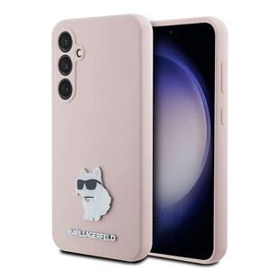 Karl Lagerfeld Liquid Silicone Metal Choupette Zadní Kryt pro Samsung Galaxy S23 FE Pink KLHCS23FESMHCNPP