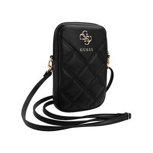 Guess PU Quilted 4G Metal Logo Taška na Telefon se Zipem Black GUWBZPSQSSGK