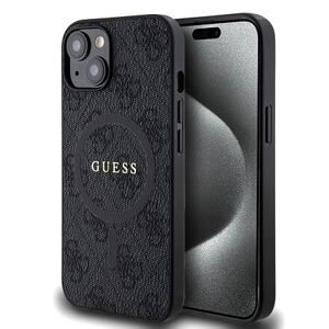 Guess PU Leather 4G Colored Ring MagSafe Zadní Kryt pro iPhone 14 Black GUHMP14SG4GFRK