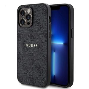 Guess PU Leather 4G Colored Ring MagSafe Zadní Kryt pro iPhone 14 Pro Max Black GUHMP14XG4GFRK