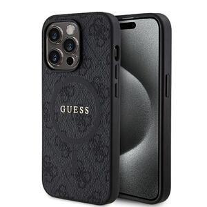 Guess PU Leather 4G Colored Ring MagSafe Zadní Kryt pro iPhone 14 Pro Black GUHMP14LG4GFRK