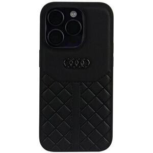 Audi Genuine Leather Zadní Kryt pro iPhone 14 Pro Black AU-TPUPCIP14P-Q8/D1-BK