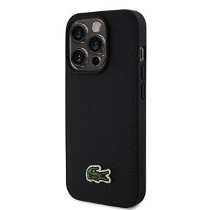 Lacoste Iconic Petit Pique Woven Logo Magsafe Zadní Kryt pro iPhone 15 Pro Max Black LCHMP15XPVCK