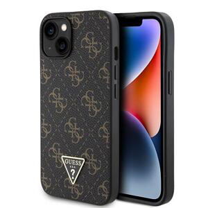 Guess PU Leather 4G Triangle Metal Logo Zadní Kryt pro iPhone 14 Black GUHCP14SPG4GPK