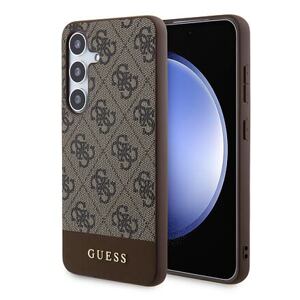 Guess PU 4G Stripe Zadní Kryt pro Samsung Galaxy S24 Brown GUHCS24SG4GLBR