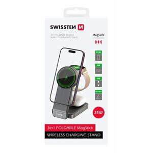 SWISSTEN FOLDABLE WIRELESS CHARGER MagFold 3in1 25W BLACK (MagSafe compatible) 22055540