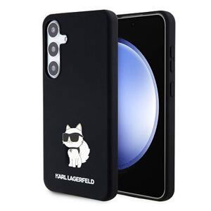 Karl Lagerfeld Liquid Silicone Choupette NFT Zadní Kryt pro Samsung Galaxy S24+ Black KLHCS24MSNCHBCK