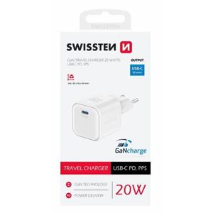 SWISSTEN TRAVEL CHARGER GaN 1x USB-C 20W POWER DELIVERY WHITE 22070100