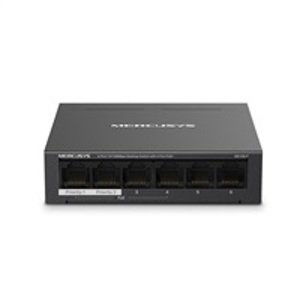 Mercusys switch MS106LP (6x100Mb s,4xPoE+,40W,fanless); MS106LP