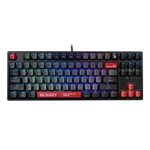 A4tech Bloody S87 mechanická herní klávesnice TKL, Red Switch, USB, CZ,  černá/červená; S87-ER-TKL