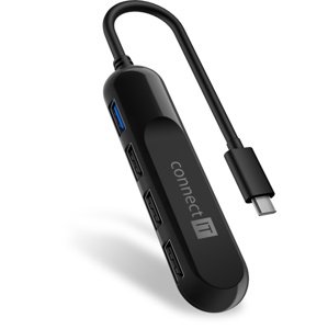 CONNECT IT USB-C hub USB 3.0, externí, ČERNÝ; CHU-5000-BK