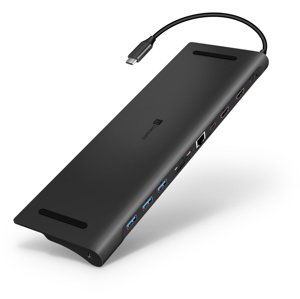 CONNECT IT USB-C dokovací stanice, 11v1 ,2xHDMI,RJ45, 3x USB,3,5mm, čtečka karet, externí, ANTRACITOVÝ; CHU-9010-AN