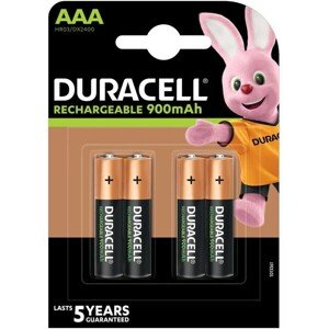 Duracell Rechargeable AAA nabíjecí baterie, 900mAh, 4 ks