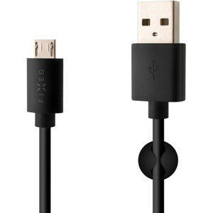 FIXED datový a nabíjecí kabel microUSB, 2 metry, 2,4A, černý