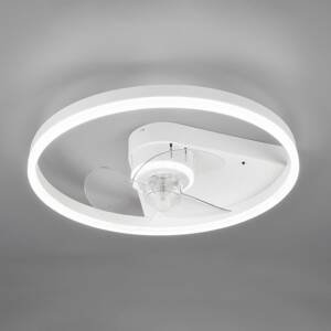 Reality Leuchten Stropní ventilátor Borgholm s LED, CCT, bílá