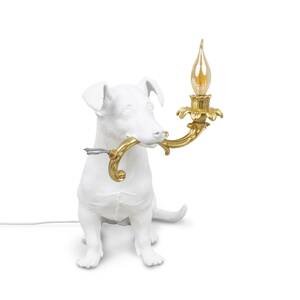SELETTI LED deko stolní lampa Rio, pes v bílé barvě