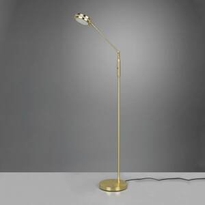 Trio Lighting LED stojací lampa Franklin, stmívač, matná mosaz